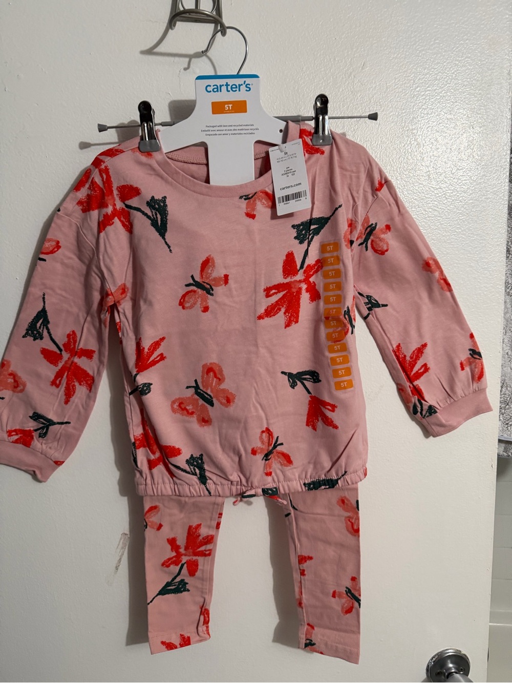 Carter's Pink Floral & Butterfly Pajama Set